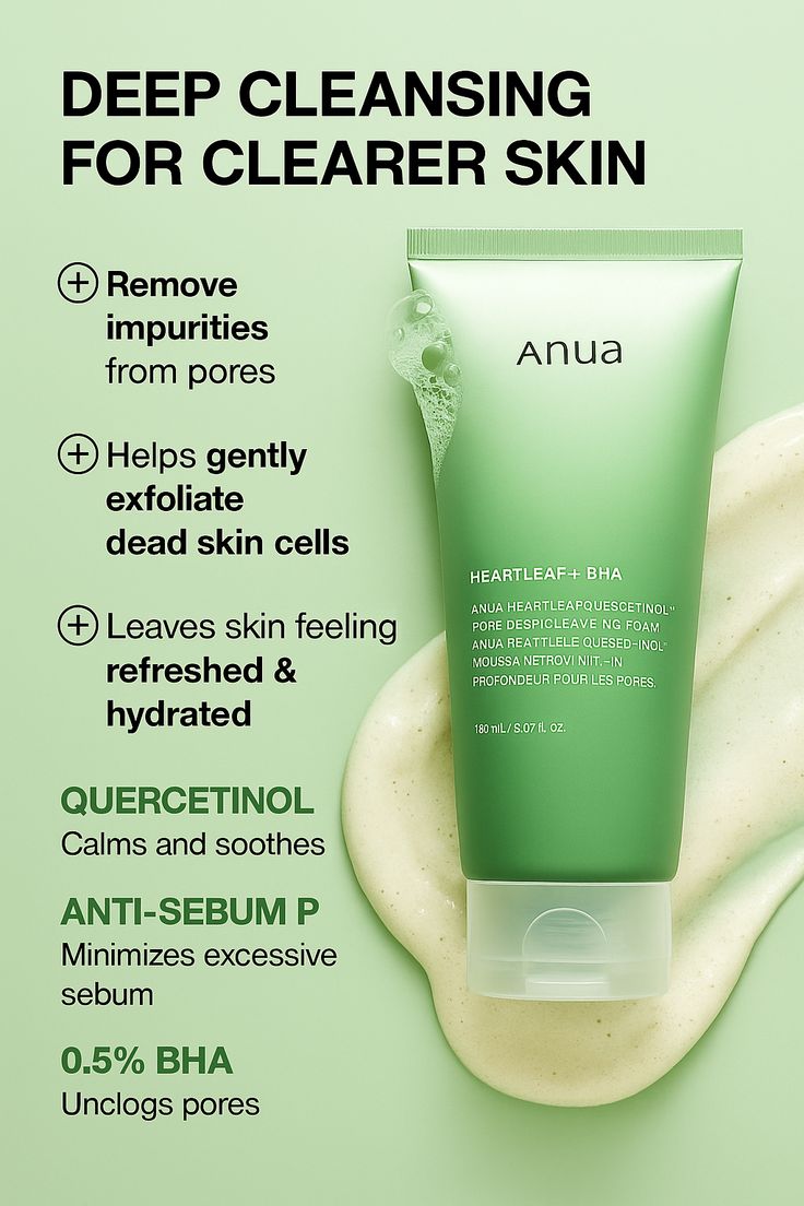 Anua – Heartleaf Quercetinol Pore Deep Cleansing Foam