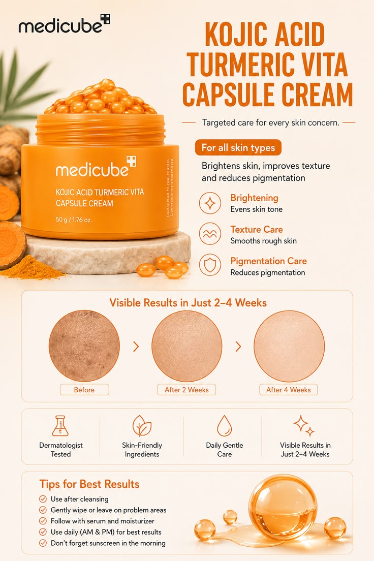 Medicube – Kojic Acid Turmeric Vita Capsule Cream